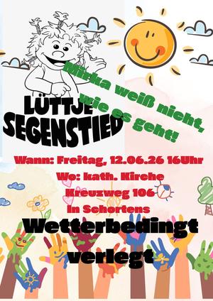 Einladung zur Lüttje Segenstied - Kirche für Kinder am 12.6.2026